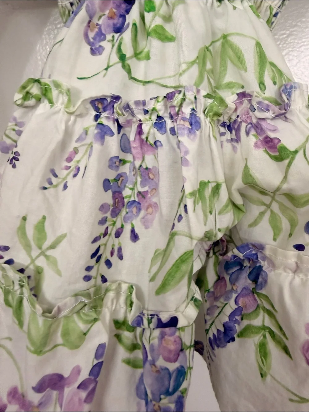 Hill House The Tiny Ellie Nap Dress Wisteria White & Purple Size 6-12 Months